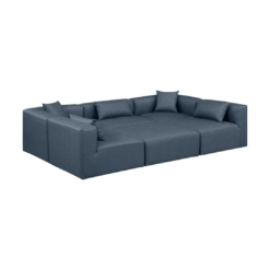 Alternative view of Cube 108" Vegan Leather Upholstered 6pc. Modular Sectional In Navy