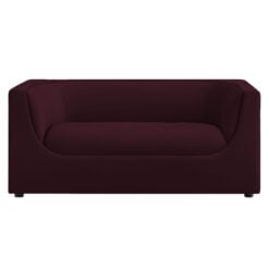 Hilda 67" Curved Back Performance Velvet Loveseat In Mulberry