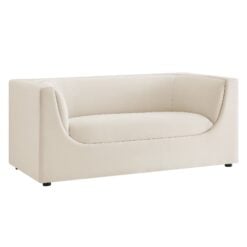 Alternative view of Hilda 67" Curved Back Performance Velvet Loveseat In Alabaster