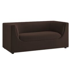 Alternative view of Hilda 67" Curved Back Performance Velvet Loveseat In Chocolate Brown