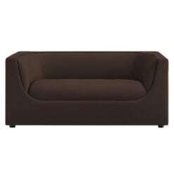 Hilda 67" Curved Back Performance Velvet Loveseat In Chocolate Brown