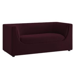 Alternative view of Hilda 67" Curved Back Performance Velvet Loveseat In Mulberry
