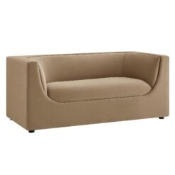 Alternative view of Hilda 67" Curved Back Performance Velvet Loveseat In Taupe